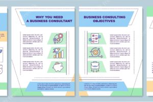 Business consulting objectives brochure template.