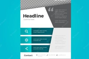 Business flyer template with abstract shapes
