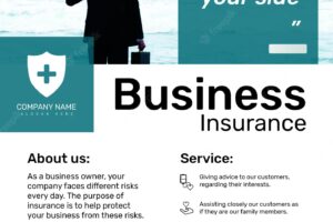 Business insurance poster template psd with editable text