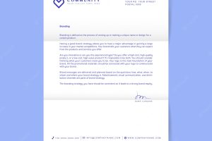 Business letter with logo