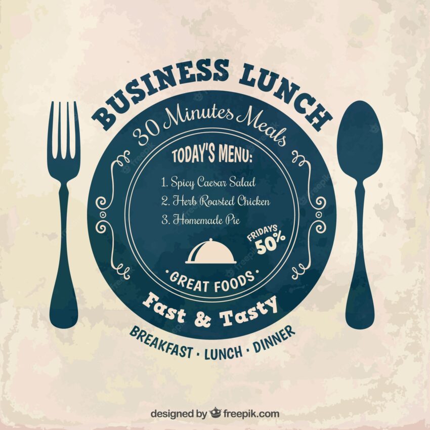 Business lunch label