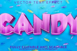 Candy text effect editable sweet and colorful text style