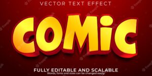 Cartoon comic text effect, editable kids and children text style