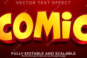 Cartoon comic text effect, editable kids and children text style