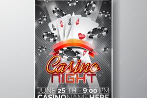 Casino night poster template