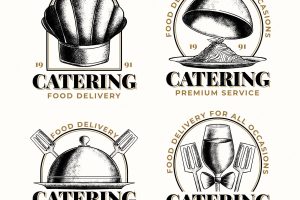 Catering logo template set