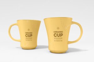 Ceramic coffee cup branding mockup