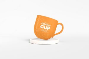Ceramic coffee cup mockup