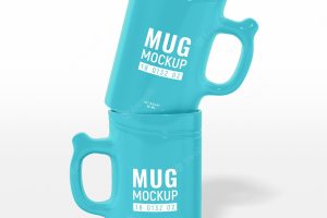Ceramic coffee mug branding mockup