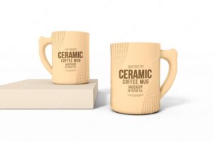Ceramic coffee mug mockup