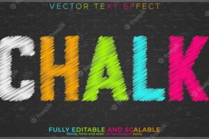 Chalk rainbow text effect editable blackboard and school text style