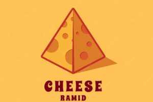 Cheese pyramid mix logo for restaurant business template design
