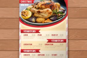 Christmas label menu template
