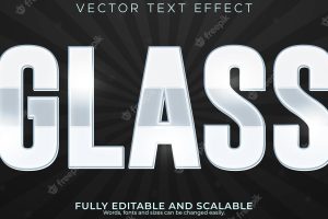 Chrome glass text effect editable shiny and elegant text style