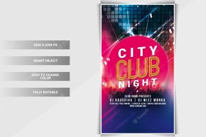 City club party instagram web banner template