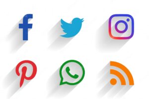 Clean set of social media logos