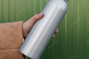 Close up on beverage container