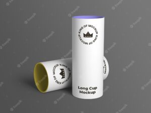 Close up on various large cup mockup isolated