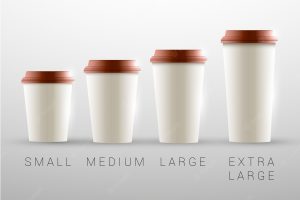 Coffee cup collection of different sizes