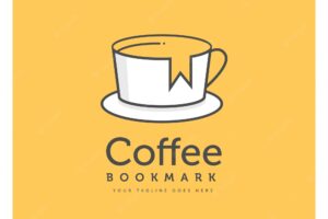 Coffee cup logo design concept premium vector