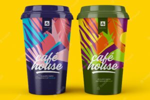 Coffee cup mockup. takeaway coffee container