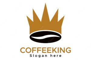 Coffee king crown logo template vector design