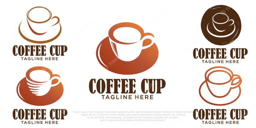 Coffee logo  design template combination cup and saucer simple  icon set  logos