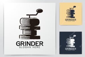 Coffee roaster. grinder logo ideas. inspiration logo design. template vector illustration. isolated on white background