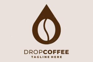 Coffee shop logo with drop style