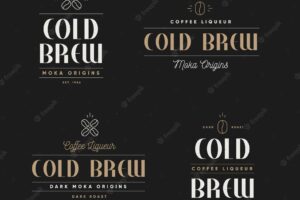 Cold brew coffee logos concept