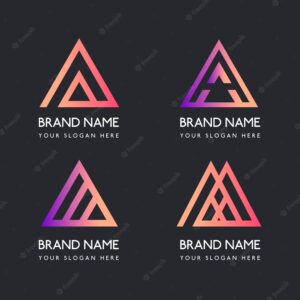 Collection of gradient a logo templates