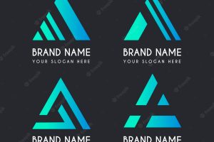 Collection of gradient a logo templates