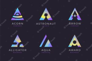 Collection of gradient a logos