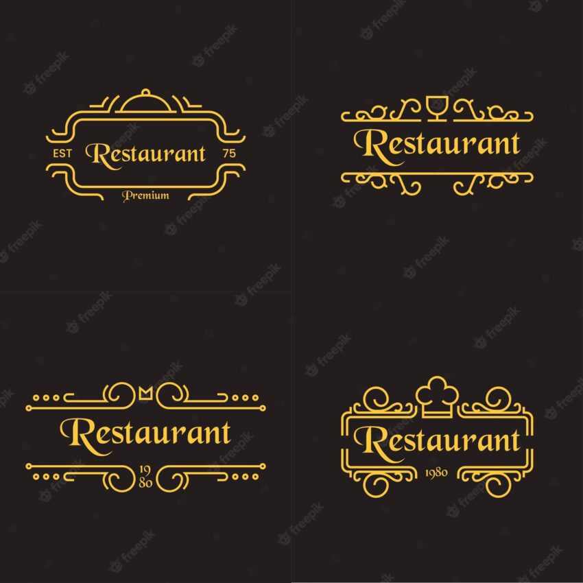 Collection restaurant logo concept template