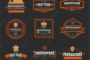 Collection of vintage restaurant logos