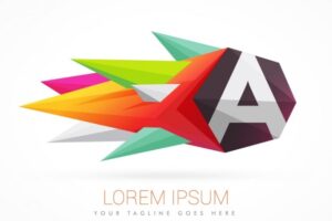 Colorful abstract logo with letter a