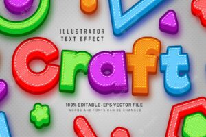 Colorful craft  text style effect