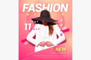 Colorful design fashion poster with photo
