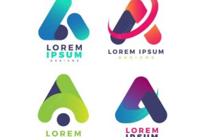 Colorful gradient a logo collection