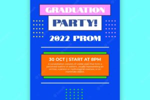 Colorful graduation party invitation