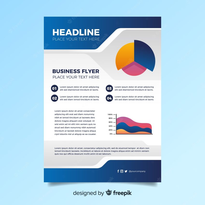 Colourful abstract business flyer template