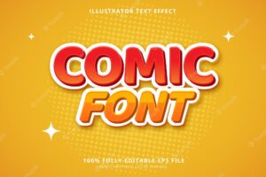 Comic font text effect