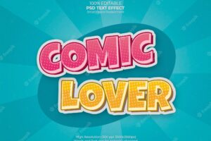 Comic lover text effect