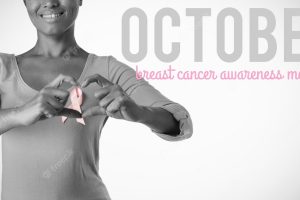 Composite image of pink breast cancer awareness text