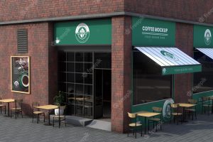 Corner business mock-up for coffee shops