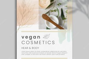 Cosmetic flyer template with photo