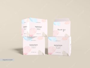 Cosmetic product paper box branding mockup