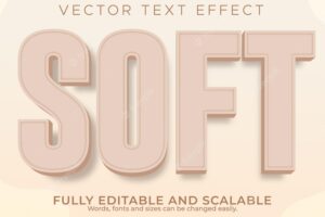 Cream color text effect, editable trend 2022 and soft text style