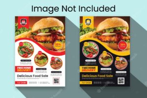 Creative, eye catching, professional and modern vertical restaurant food flyer template design
