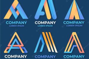 Creative gradient a logo collection